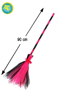 SCOPA DI TULLE BICOLORE FUXIA/NERO